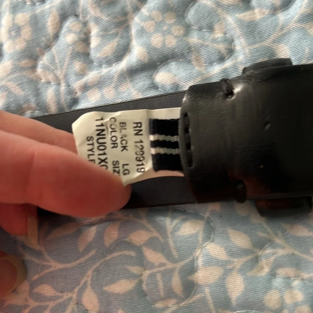 Nautica Black Vegan Leather Belt Large 38-40